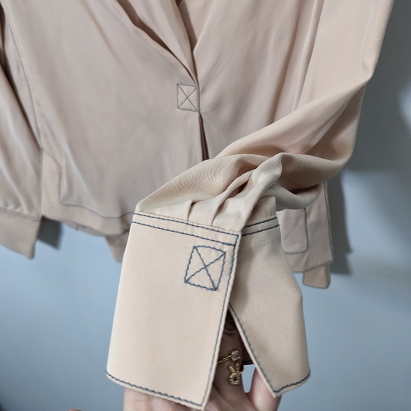 Rag and Bone Shields Silk Drape Front Blouse - Picture 9 of 14